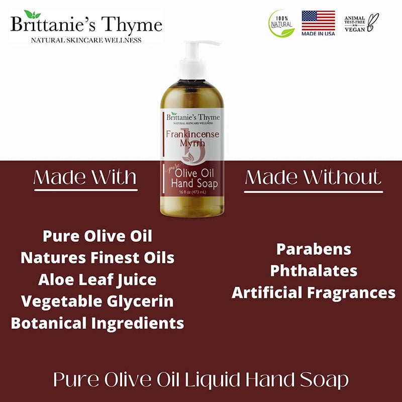 Brittanie's Thyme Brittanieâ€™s Pure Castile Liquid Soap Refill, Frankincense, 16 Ounce | Dish Soap, Hair & Body, Home, Gentle and Pure, Made with Natural Luxurious Oils, Vegan & Gluten Free Non-GMO - Image 3